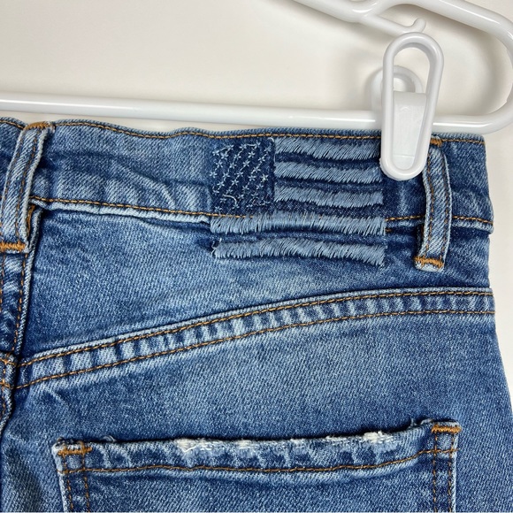 Revice Denim High Waisted Frayed Hem Ankle Cropped Jeans Distressed Size 30 - Picture 7 of 10